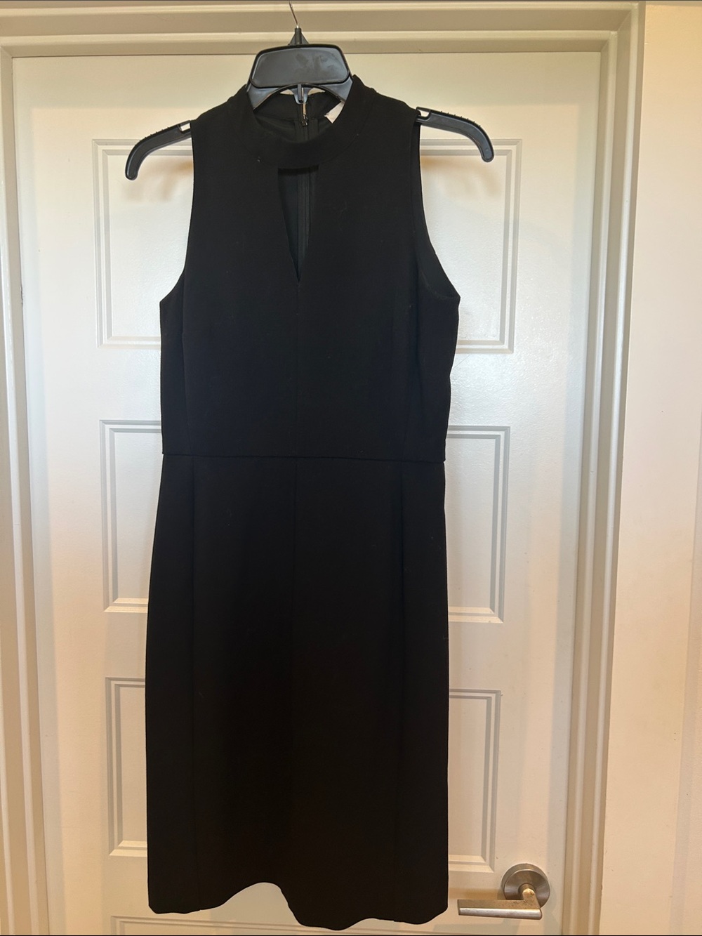 LOFT Black Mock Neck Sleeveless Dress